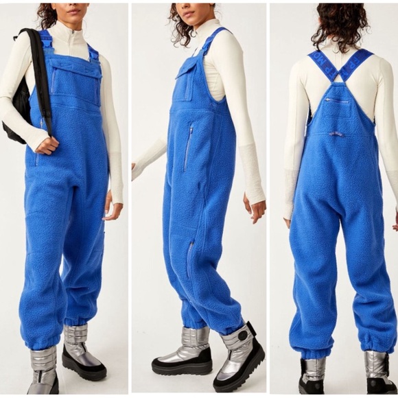 FP Movement by Free People Pants - SALE TODAY🔥 FP MOVEMENT Hit The Slopes Salopette Jumpsuit Swim Club Blue NWT
